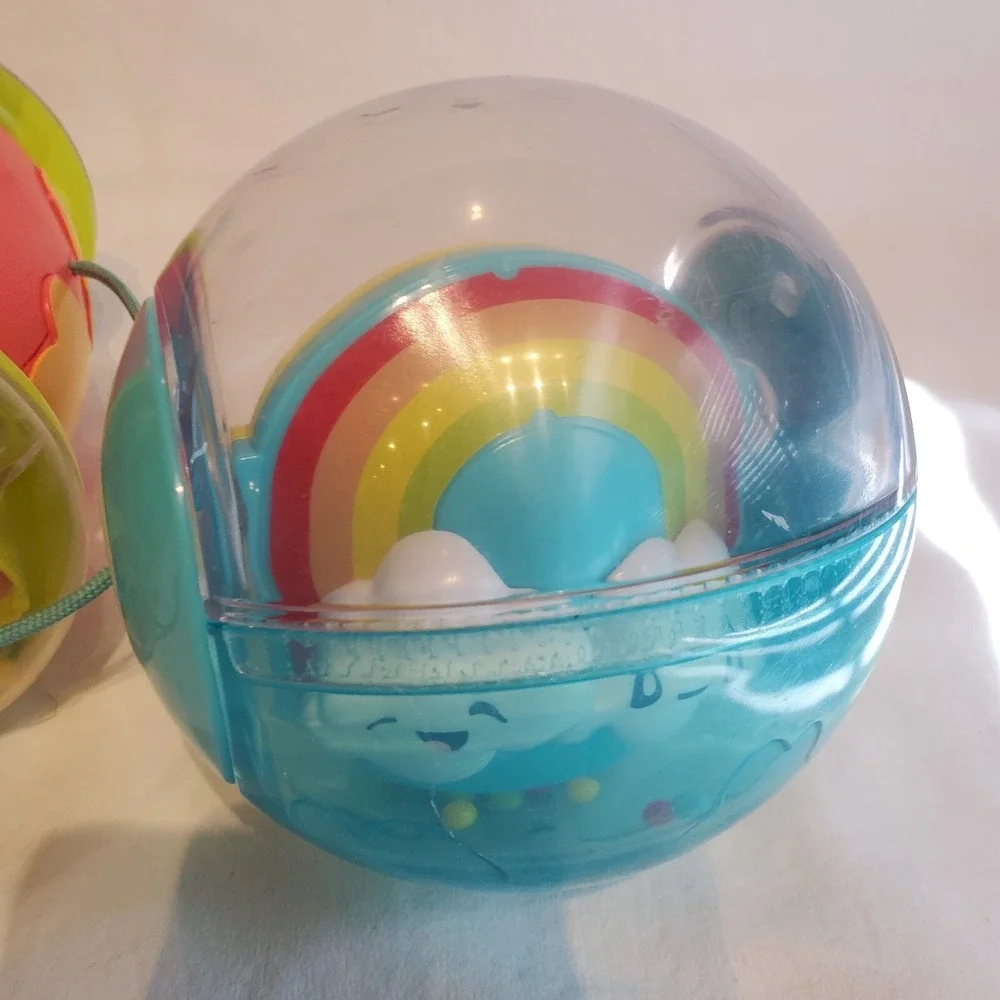 Fisher Price Paradise Pals Flamingo Roll A Round Rainbow Smile Face Pull Toys